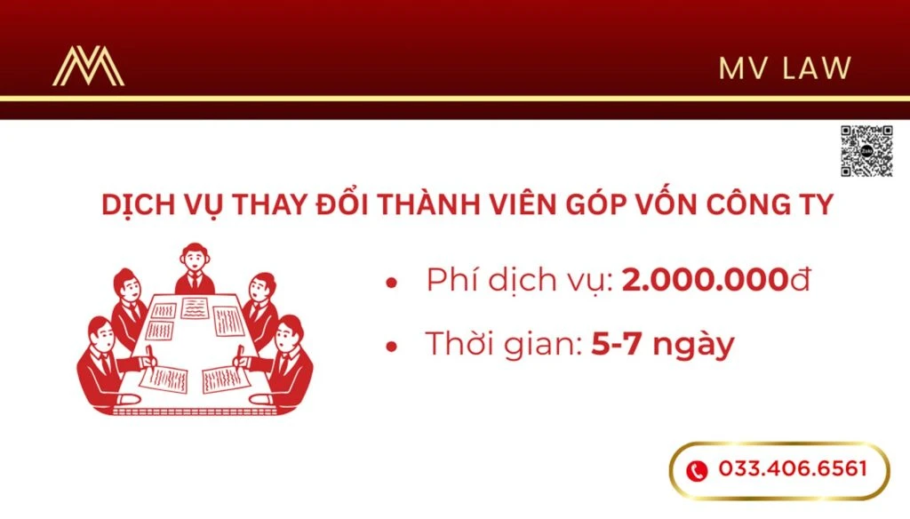 Dịch vụ thay đổi thành viên góp vốn Công ty